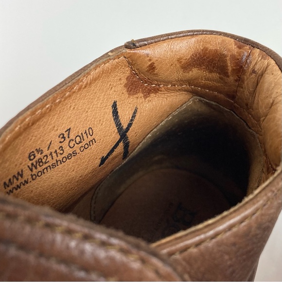 NFS Born Women’s Rachel Brown Leather Heeled Ankle Booties Size 6.5 / 37 - Picture 14 of 15